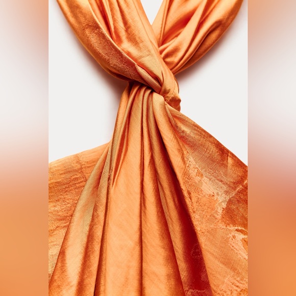 NWT ZARA JACQUARD HALTER DRESS ZW COLLECTION - Picture 8 of 12